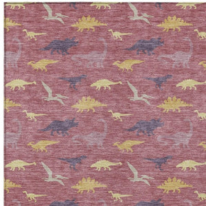 HomeRoots Mauve Pink Geometric Polyester Area Rug Washable for Indoor Outdoor Patio and Living Spaces 10' x 14' 733799