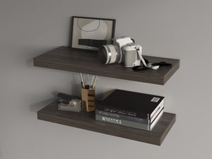 English Elm Fm Furniture Iva Modern Floating Shelves Set Of 2 In Sienna Oak – Stylish Storage & Display Solution B128P361097-GIGA