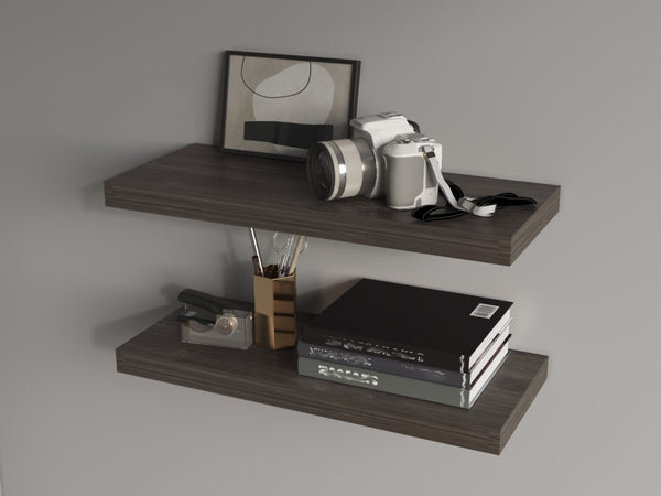 English Elm Fm Furniture Iva Modern Floating Shelves Set Of 2 In Sienna Oak – Stylish Storage & Display Solution B128P361097-GIGA