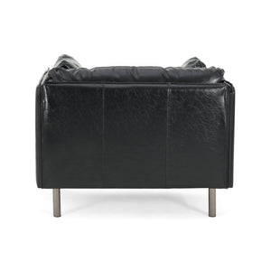 English Elm Christopher Knight Home® - 39" Vintage Black Faux Leather Lounge Chair - Stylish Comfort With Durable Build For Any Space N767P208310K