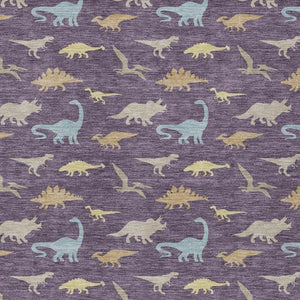 HomeRoots 5x8 Geometric Polyester Area Rug Machine Washable Indoor Outdoor Plum Tones 733813
