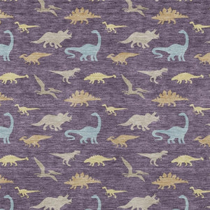 HomeRoots 8 X 10 Plum Purple Geometric Polyester Washable Indoor Outdoor Low Pile Area Rug 733815