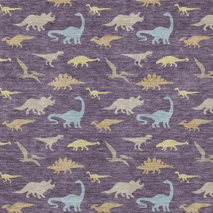HomeRoots 9 X 12 Plum Purple Geometric Polyester Washable Indoor Outdoor Area Rug 733816