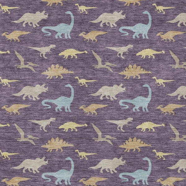 HomeRoots 9 X 12 Plum Purple Geometric Polyester Washable Indoor Outdoor Area Rug 733816