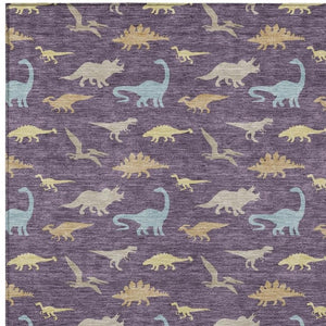 HomeRoots 10 X 14 Plum Purple Geometric Polyester Washable Indoor Outdoor Area Rug 733817