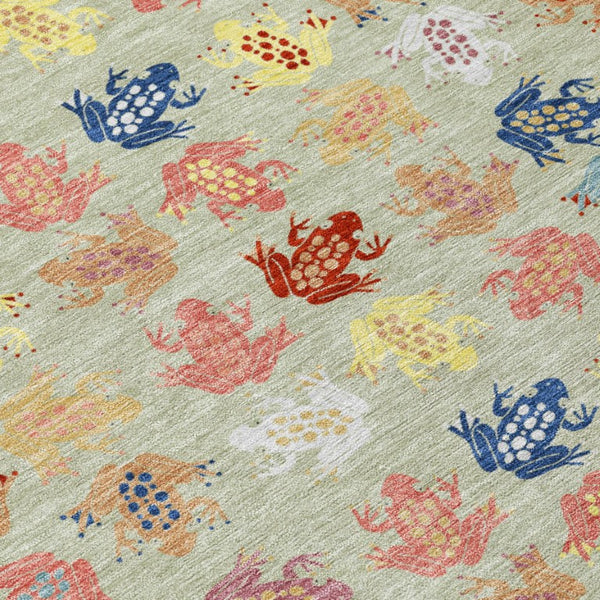 5 X 8 Washable Geometric Polyester Area Rug for Indoor Outdoor Living Spaces