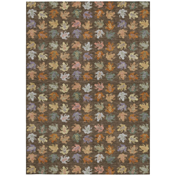 5 X 8 Geometric Indoor Outdoor Washable Polyester Rug for Patios and Living Rooms