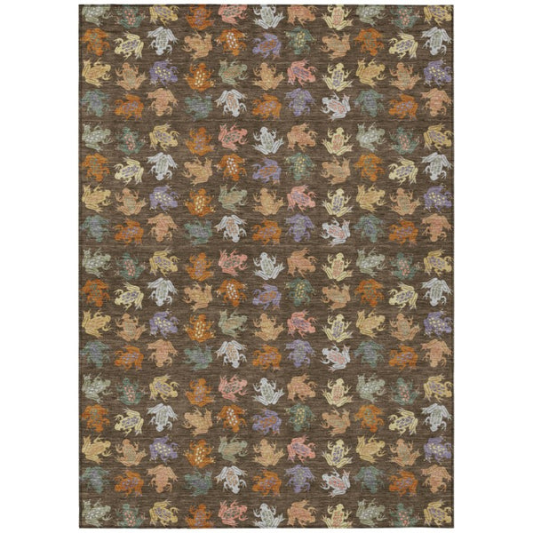 8 X 10 Geometric Polyester Area Rug Washable Indoor Outdoor for Patio or Living Room