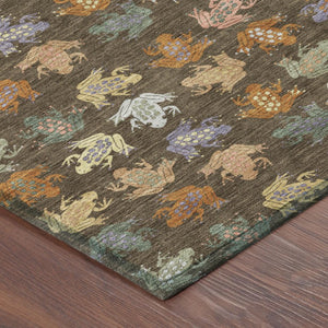 8 X 10 Geometric Polyester Area Rug Washable Indoor Outdoor for Patio or Living Room