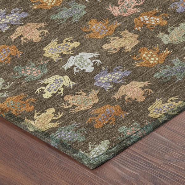 8 X 10 Geometric Polyester Area Rug Washable Indoor Outdoor for Patio or Living Room
