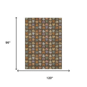 8 X 10 Geometric Polyester Area Rug Washable Indoor Outdoor for Patio or Living Room