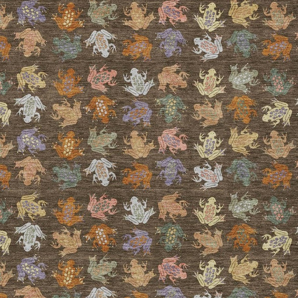 HomeRoots 9x12 Geometric Polyester Area Rug Washable Low Pile for Patio or Living Room 733840