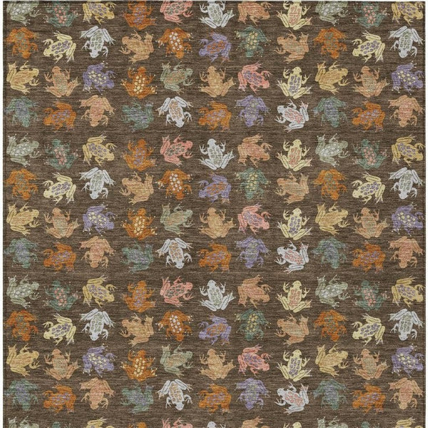 9x12 Geometric Polyester Area Rug Washable Low Pile for Patio or Living Room