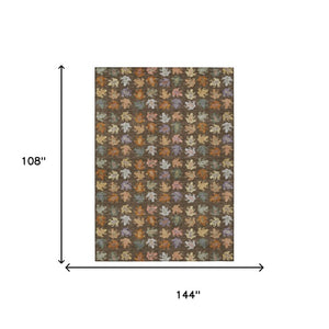 9x12 Geometric Polyester Area Rug Washable Low Pile for Patio or Living Room