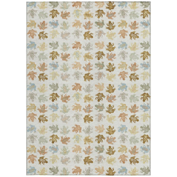 5 X 8 Geometric Polyester Area Rug Machine Washable for Indoor Outdoor Spaces