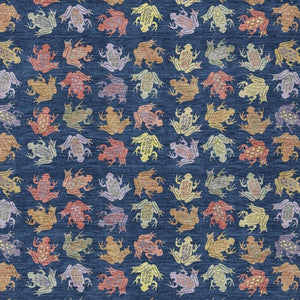 HomeRoots 8x10 Navy Geometric Polyester Indoor Outdoor Washable Rug for Patio or Living Room 733851