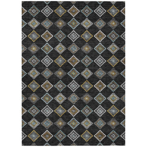 8 Ft X 10 Ft Geometric Washable Polyester Area Rug for Indoor Outdoor Living