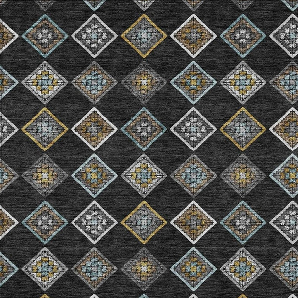HomeRoots 8 Ft X 10 Ft Geometric Washable Polyester Area Rug for Indoor Outdoor Living 733857