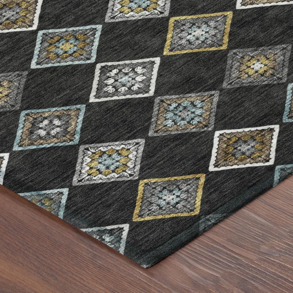 8 Ft X 10 Ft Geometric Washable Polyester Area Rug for Indoor Outdoor Living