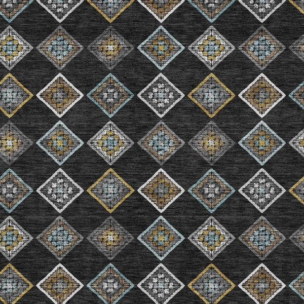 HomeRoots 9 X 12 Geometric Polyester Indoor Outdoor Washable Area Rug for Patio or Living Room 733858