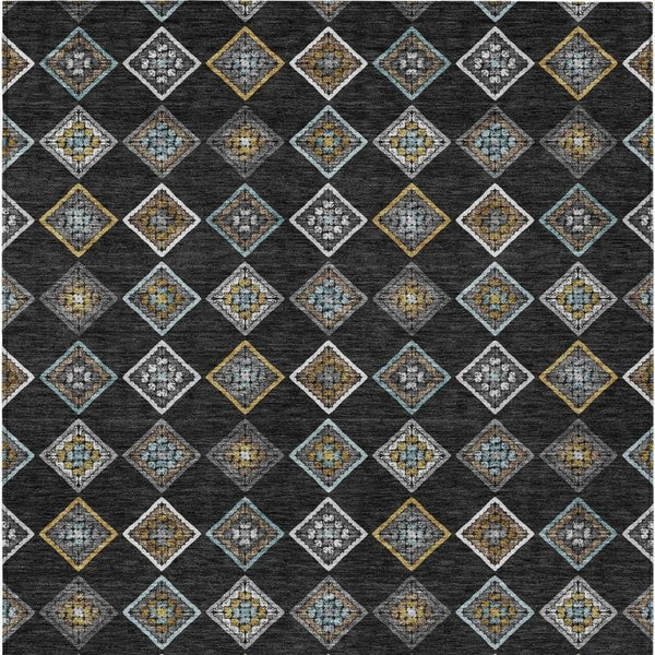 9 X 12 Geometric Polyester Indoor Outdoor Washable Area Rug for Patio or Living Room