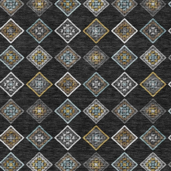 HomeRoots 10 X 14 Geometric Polyester Washable Indoor Outdoor Rug for Patios and Living Rooms 733859