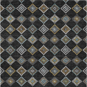 10 X 14 Geometric Polyester Washable Indoor Outdoor Rug for Patios and Living Rooms