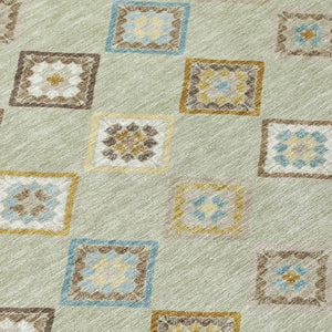 5 X 8 Geometric Washable Polyester Area Rug for Patios Living Rooms and Entryways