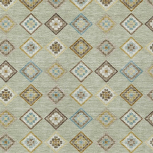 HomeRoots 8x10 Geometric Polyester Area Rug Machine Washable Indoor Outdoor Low Pile Design 733863