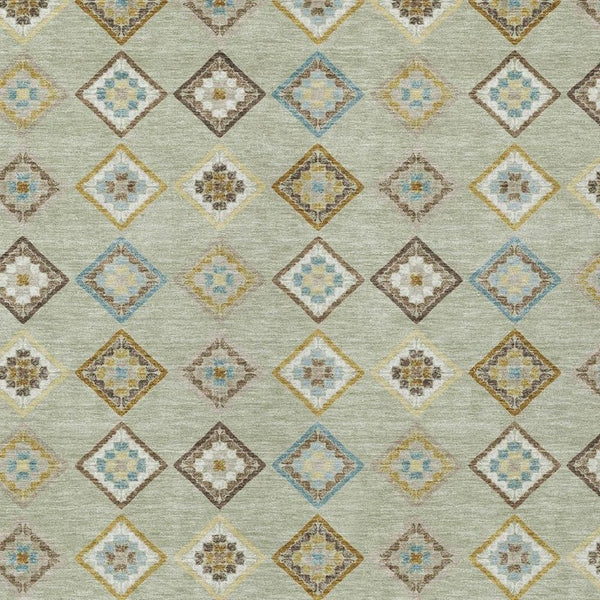 HomeRoots 8x10 Geometric Polyester Area Rug Machine Washable Indoor Outdoor Low Pile Design 733863