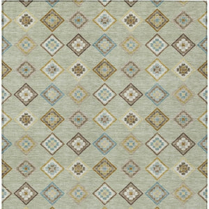 8x10 Geometric Polyester Area Rug Machine Washable Indoor Outdoor Low Pile Design