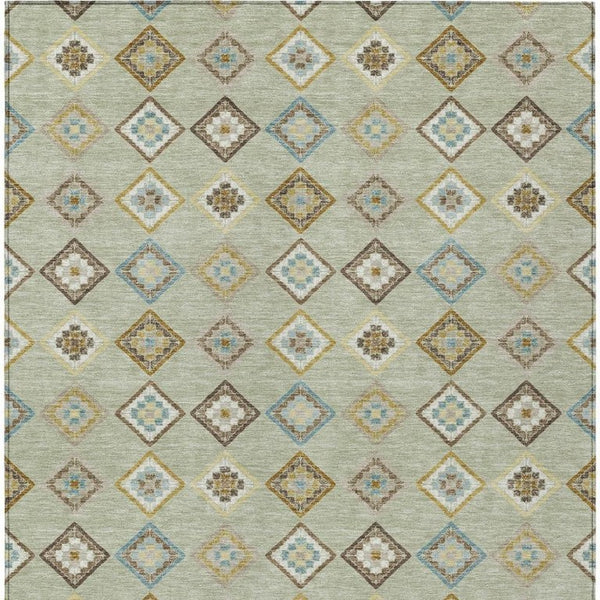 8x10 Geometric Polyester Area Rug Machine Washable Indoor Outdoor Low Pile Design