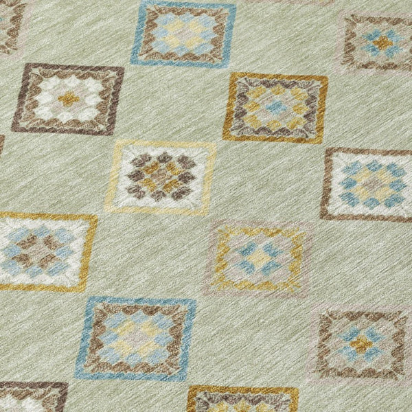 8x10 Geometric Polyester Area Rug Machine Washable Indoor Outdoor Low Pile Design