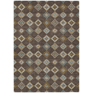 5 X 8 Geometric Polyester Area Rug Machine Washable for Indoor Outdoor Living Spaces