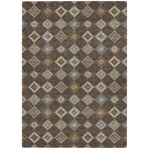 5 X 8 Geometric Polyester Area Rug Machine Washable for Indoor Outdoor Living Spaces