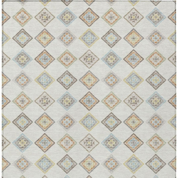 9 Ft X 12 Ft Washable Geometric Polyester Area Rug for Indoor Outdoor Spaces
