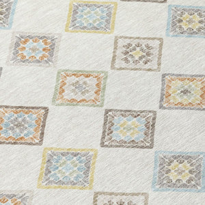 9 Ft X 12 Ft Washable Geometric Polyester Area Rug for Indoor Outdoor Spaces