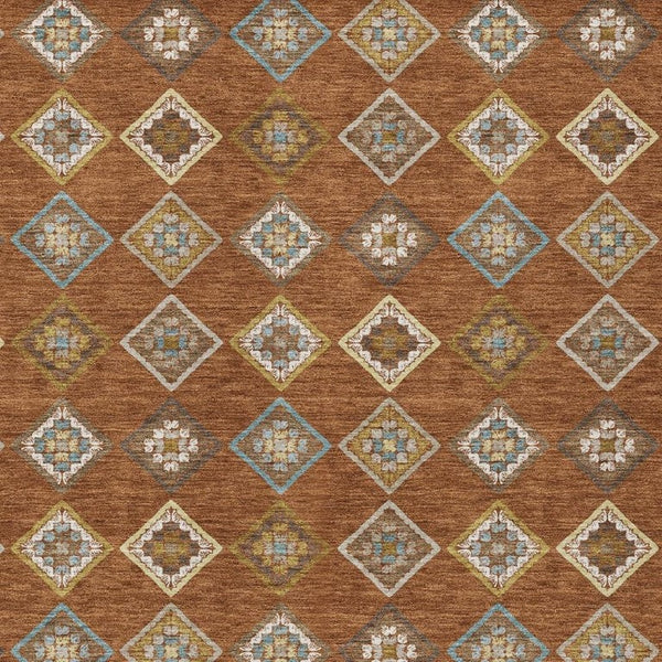 HomeRoots 5x8 Geometric Polyester Area Rug Machine Washable Indoor Outdoor Low Pile 733879