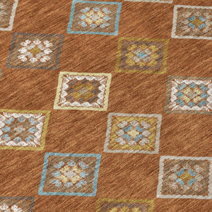 5x8 Geometric Polyester Area Rug Machine Washable Indoor Outdoor Low Pile
