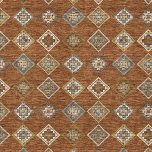 HomeRoots 9x12 Geometric Polyester Area Rug Bold Pattern Washable Indoor Outdoor Use 733882
