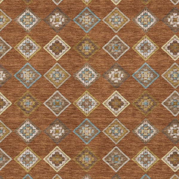 HomeRoots 9x12 Geometric Polyester Area Rug Bold Pattern Washable Indoor Outdoor Use 733882