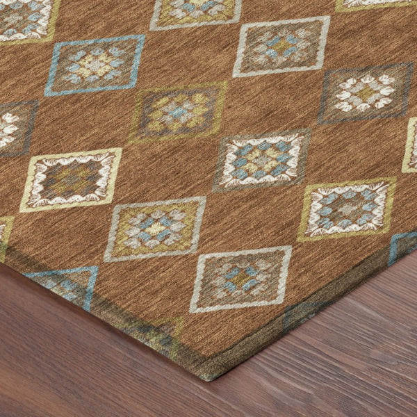 9x12 Geometric Polyester Area Rug Bold Pattern Washable Indoor Outdoor Use