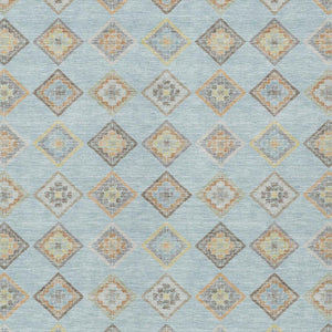 HomeRoots Geometric Polyester Area Rug Machine Washable Indoor Outdoor Low Pile Stain Resistant Patio 5' x 8' 733885