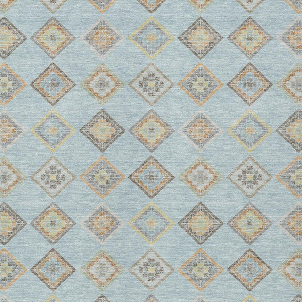 HomeRoots Geometric Polyester Area Rug Machine Washable Indoor Outdoor Low Pile Stain Resistant Patio 5' x 8' 733885