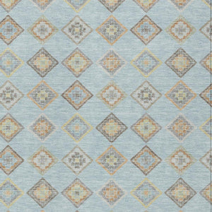 Geometric Polyester Area Rug Machine Washable Indoor Outdoor Low Pile Stain Resistant Patio