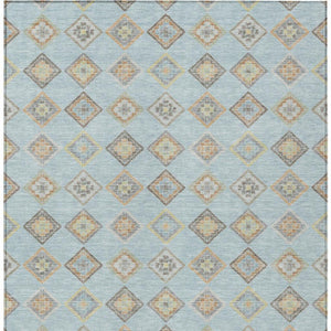 Geometric Polyester Area Rug Machine Washable Indoor Outdoor Low Pile Stain Resistant Patio