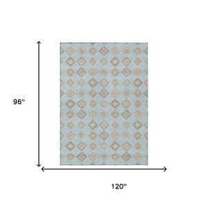 Geometric Polyester Area Rug Machine Washable Indoor Outdoor Low Pile Stain Resistant Patio
