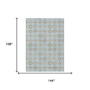 Geometric Polyester Area Rug Machine Washable Indoor Outdoor Low Pile Stain Resistant Patio