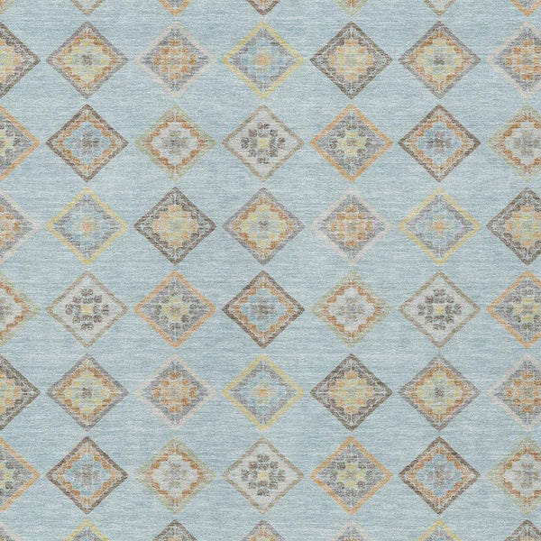 Geometric Polyester Area Rug Machine Washable Indoor Outdoor Low Pile Stain Resistant Patio