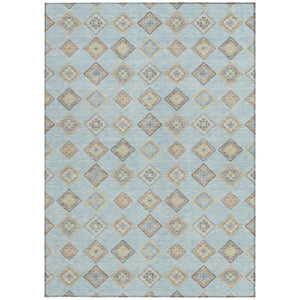 Geometric Polyester Area Rug Machine Washable Indoor Outdoor Low Pile Stain Resistant Patio